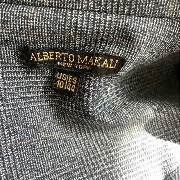 Vintage Alberto Makali Blazer Size 10 Blue Floral Appliqué Unique Maximalist - Picture 6 of 8